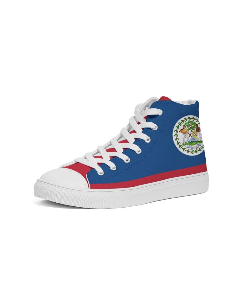 Belize Flag Women's Hightop Canvas Shoe - Conscious Apparel Store