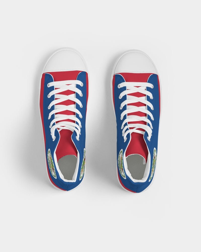 Belize Flag Women's Hightop Canvas Shoe - Conscious Apparel Store