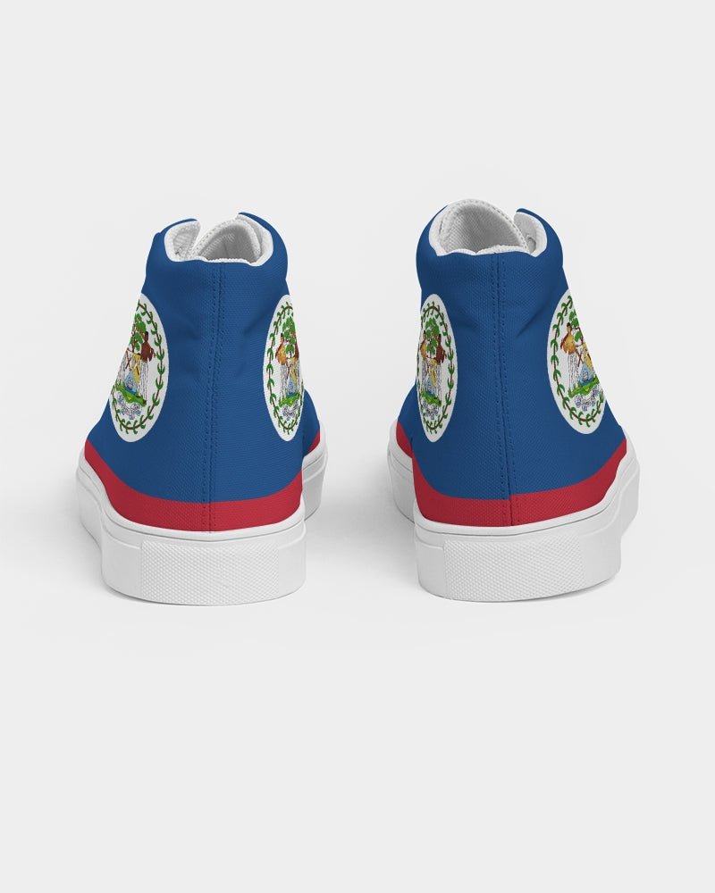 Belize Flag Women's Hightop Canvas Shoe - Conscious Apparel Store
