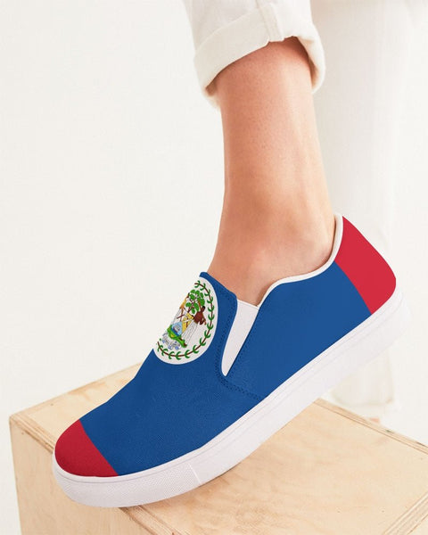 Belize Flag Women's Slip-On Canvas Shoe - Conscious Apparel Store