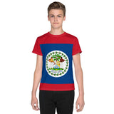 Belize Flag Youth crew neck t-shirt - Conscious Apparel Store
