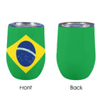 Brazil Flag 12oz Wine Tumbler - Conscious Apparel Store