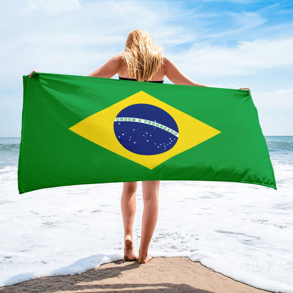 Brazil Flag Beach Towel - Conscious Apparel Store