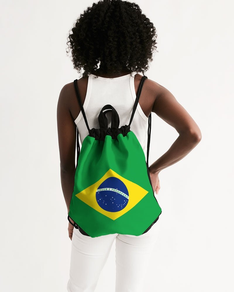 Brazil Flag Canvas Drawstring Bag - Conscious Apparel Store
