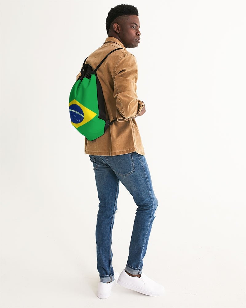 Brazil Flag Canvas Drawstring Bag - Conscious Apparel Store