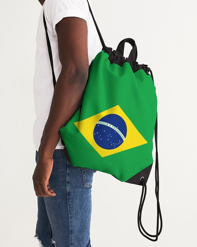 Brazil Flag Canvas Drawstring Bag - Conscious Apparel Store