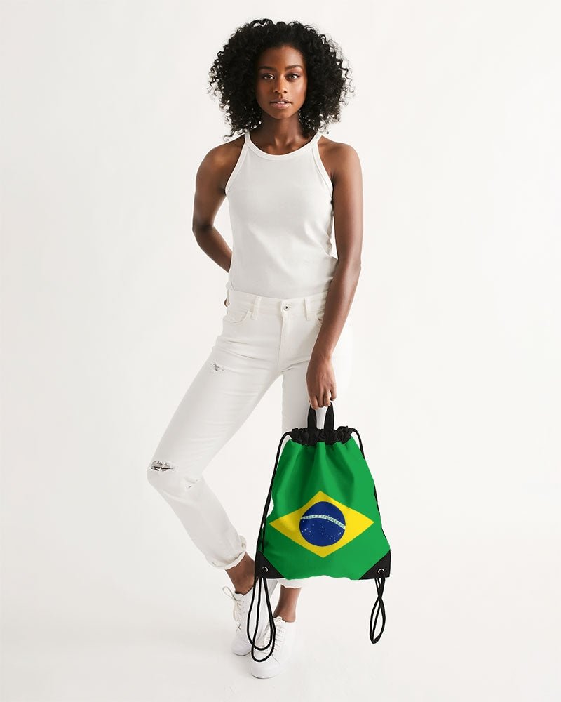 Brazil Flag Canvas Drawstring Bag - Conscious Apparel Store
