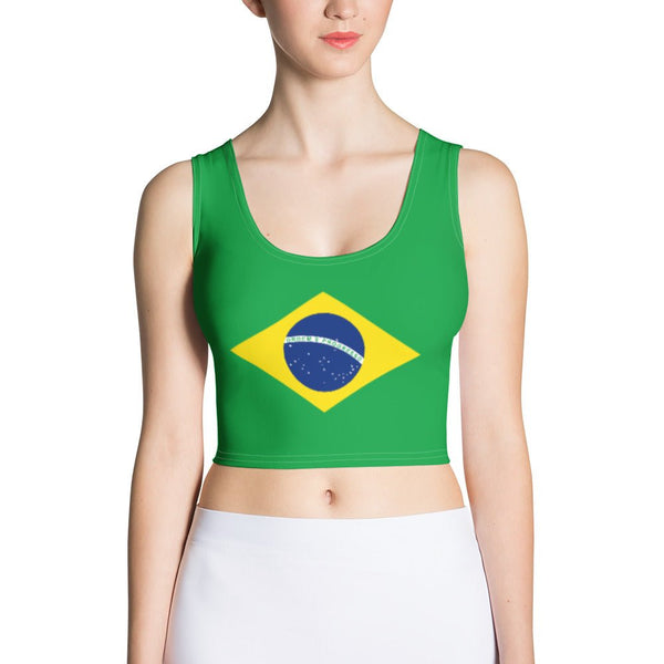 Brazil Flag Crop Top - Conscious Apparel Store