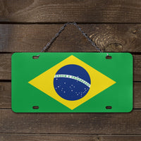 Brazil Flag Custom License Plate - Conscious Apparel Store
