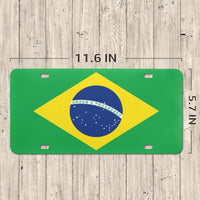 Brazil Flag Custom License Plate - Conscious Apparel Store