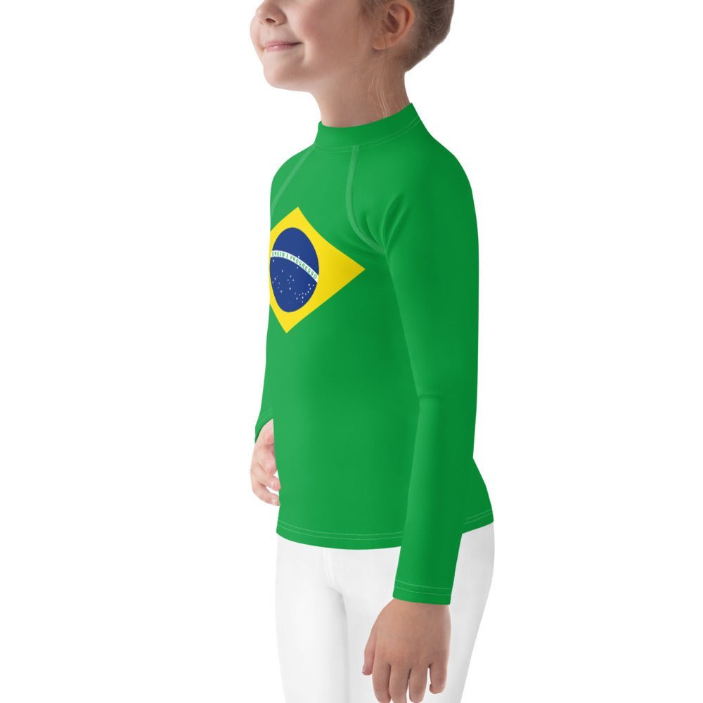 Brazil Flag Kids Rash Guard - Conscious Apparel Store