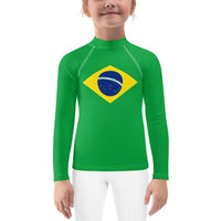 Brazil Flag Kids Rash Guard - Conscious Apparel Store