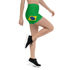 Brazil Flag Leggings Shorts - Conscious Apparel Store