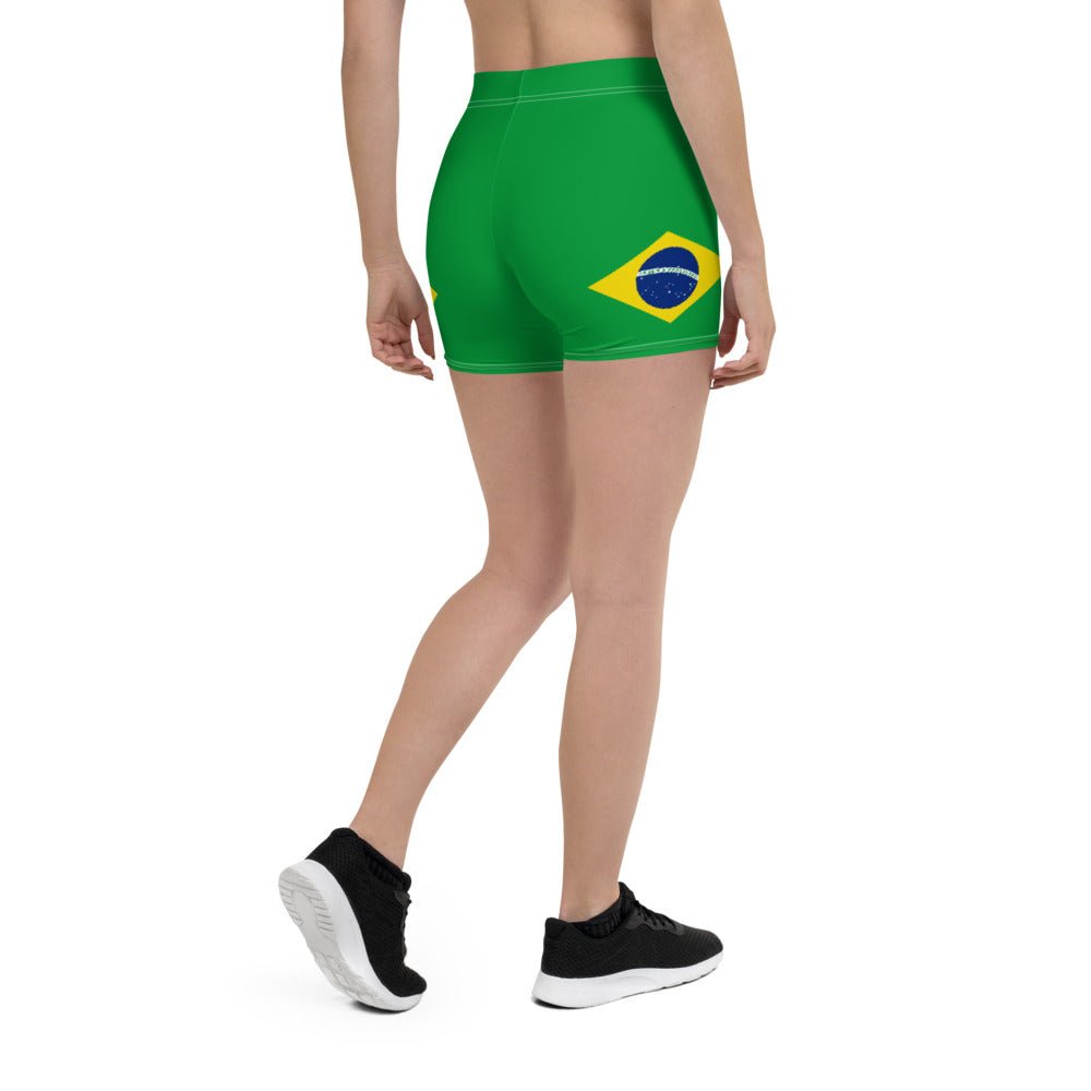 Brazil Flag Leggings Shorts - Conscious Apparel Store