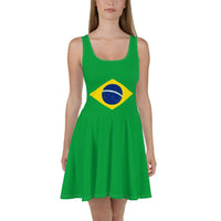 Brazil Flag Skater Dress - Conscious Apparel Store