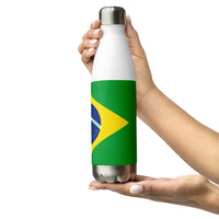 Brazil Flag Stainless Steel Water Bottle - Conscious Apparel Store
