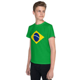 Brazil Flag Youth crew neck t-shirt - Conscious Apparel Store