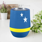 Curacao Flag 12oz Wine Tumbler - Conscious Apparel Store
