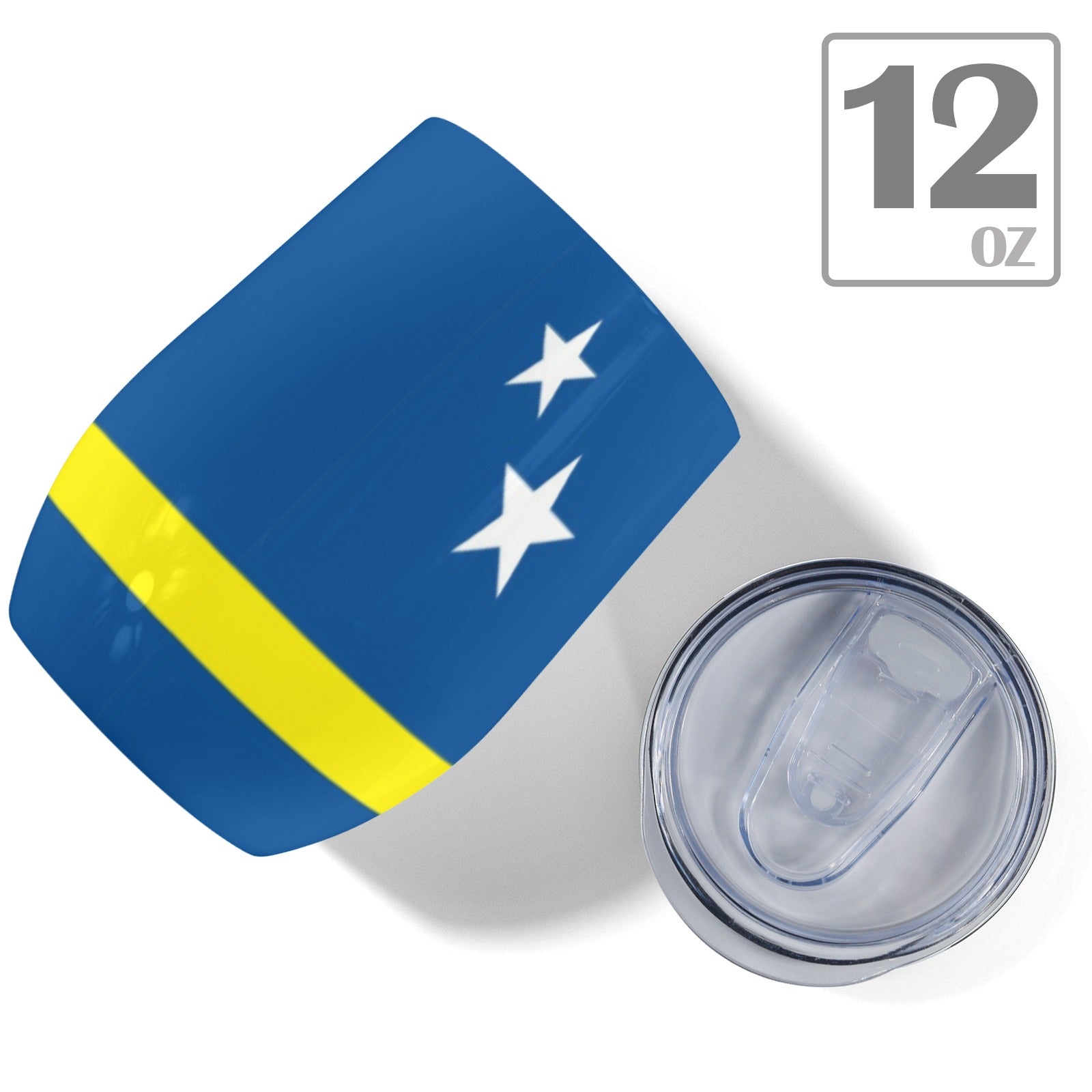 Curacao Flag 12oz Wine Tumbler - Conscious Apparel Store
