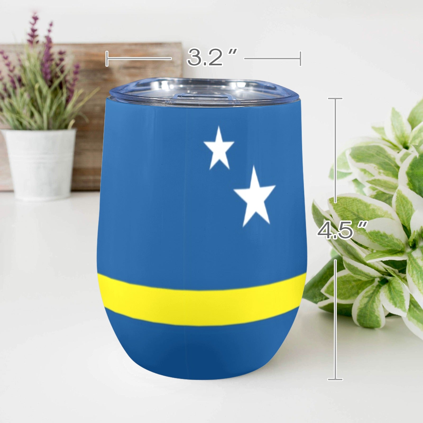 Curacao Flag 12oz Wine Tumbler - Conscious Apparel Store