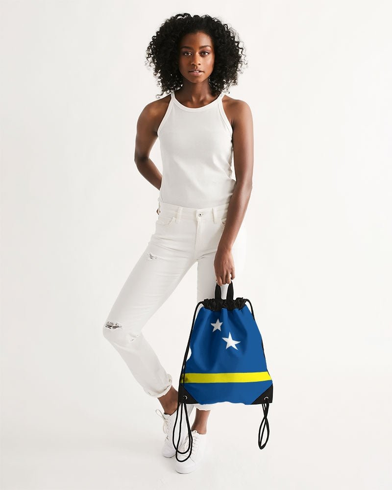 Curacao Flag Canvas Drawstring Bag - Conscious Apparel Store