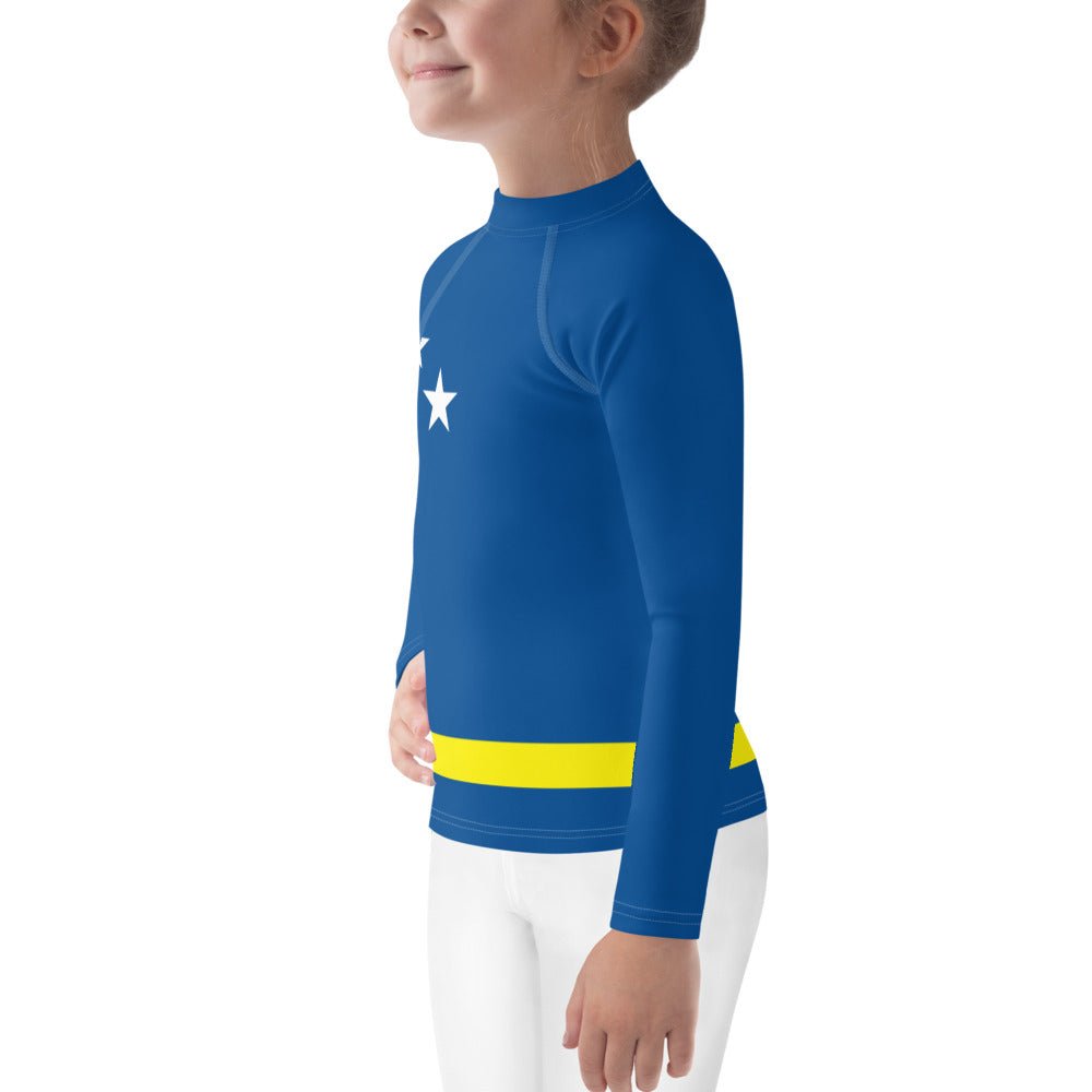 Curacao Flag Kids Rash Guard - Conscious Apparel Store