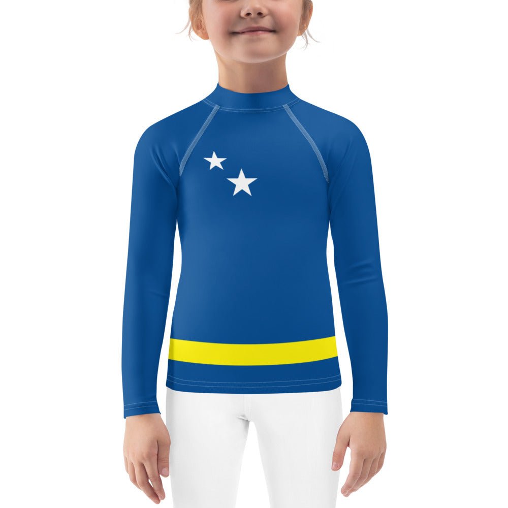 Curacao Flag Kids Rash Guard - Conscious Apparel Store