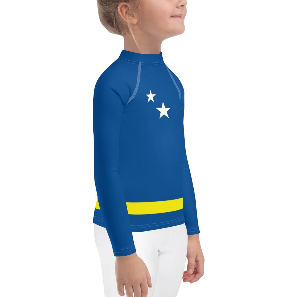 Curacao Flag Kids Rash Guard - Conscious Apparel Store