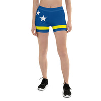 Curacao Flag Leggings Shorts - Conscious Apparel Store