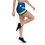 Curacao Flag Leggings Shorts - Conscious Apparel Store