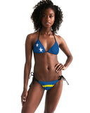 Curacao Flag Women's Triangle String Bikini - Conscious Apparel Store