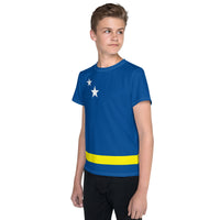 Curacao Flag Youth crew neck t-shirt - Conscious Apparel Store
