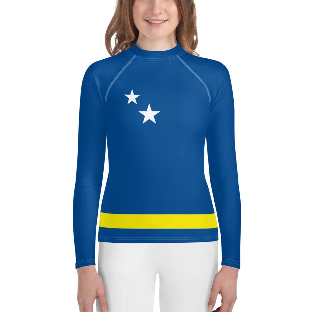 Curacao Flag Youth Rash Guard - Conscious Apparel Store
