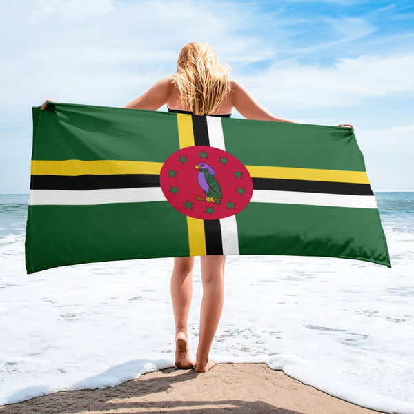 Dominica Flag Beach Towel - Conscious Apparel Store