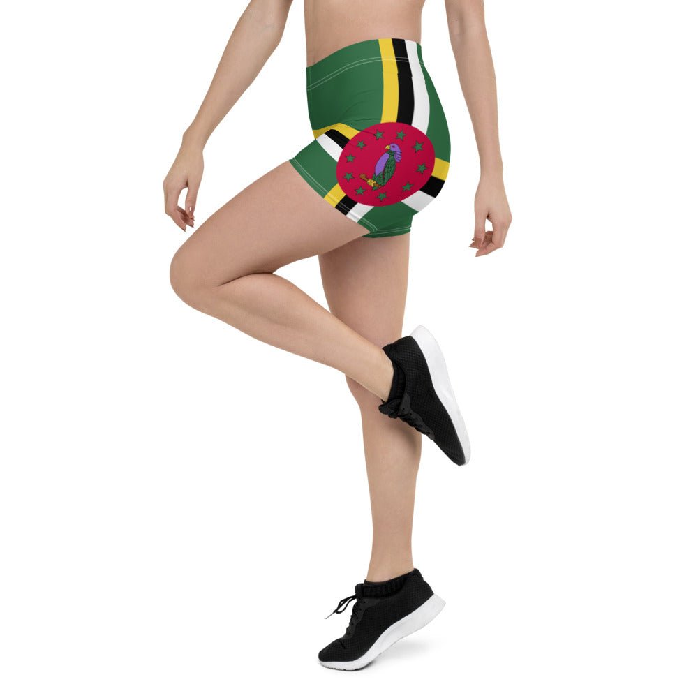 Dominica Flag Leggings Shorts - Conscious Apparel Store