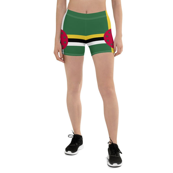 Dominica Flag Leggings Shorts - Conscious Apparel Store