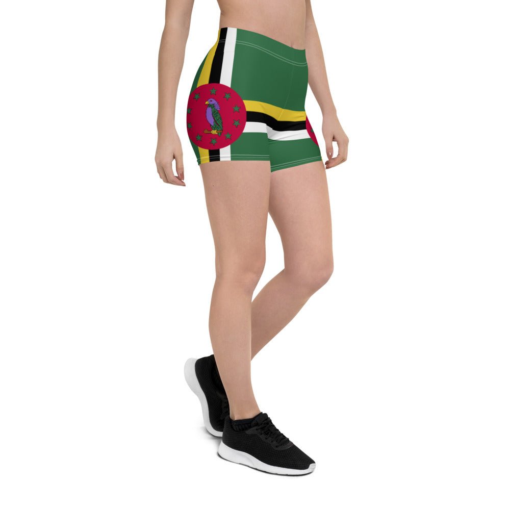 Dominica Flag Leggings Shorts - Conscious Apparel Store