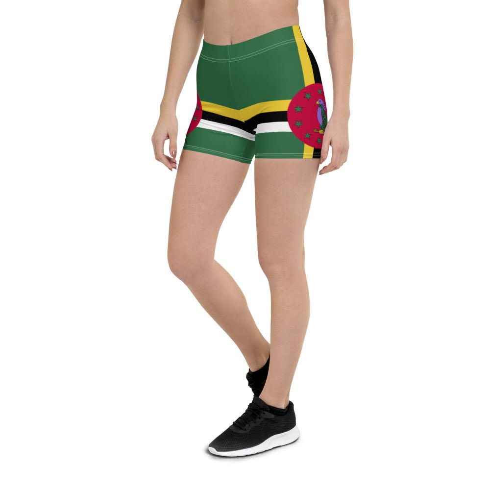 Dominica Flag Leggings Shorts - Conscious Apparel Store