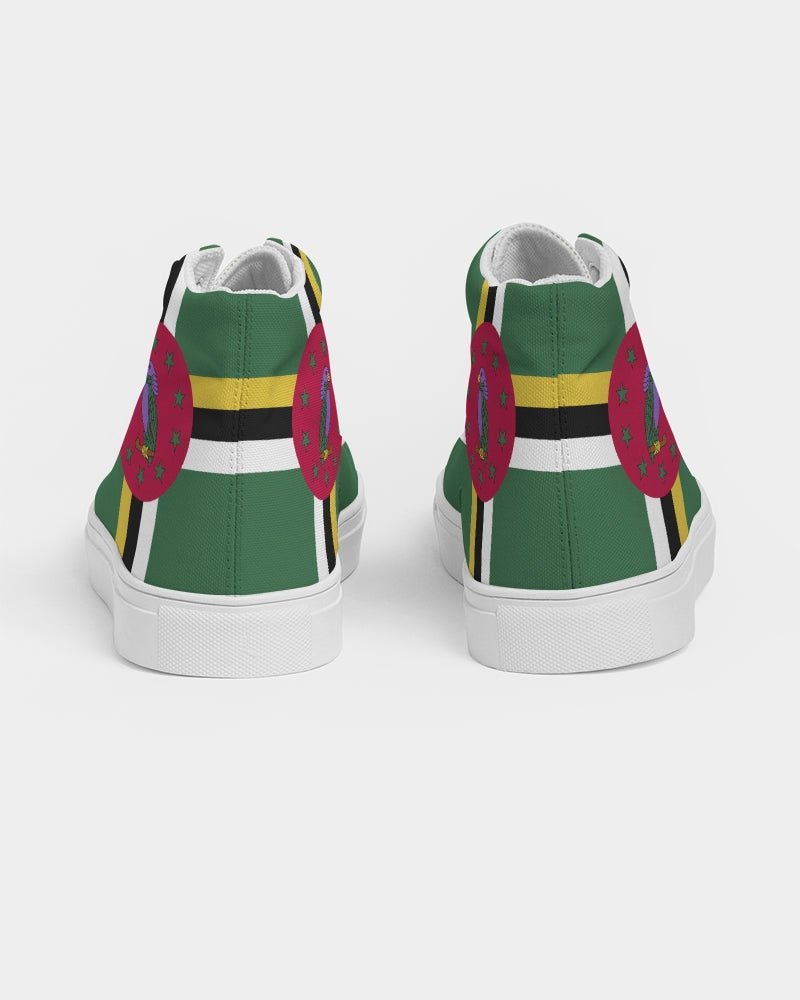 Dominica Flag Men's Hightop Canvas Shoe - Conscious Apparel Store