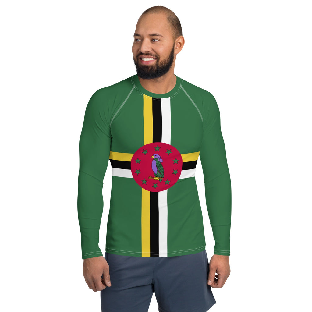 Dominica Flag Men's Rash Guard - Conscious Apparel Store