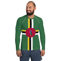 Dominica Flag Men's Rash Guard - Conscious Apparel Store