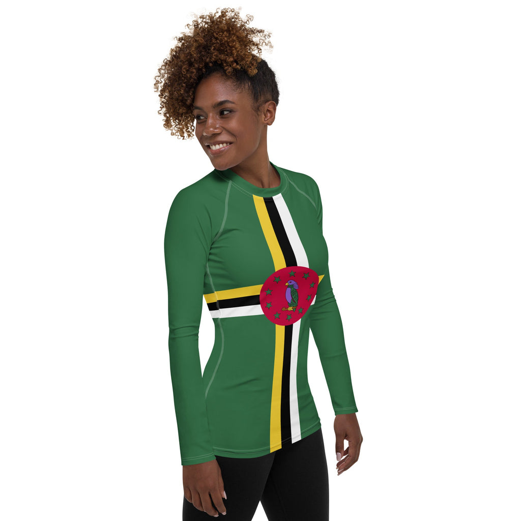 Dominica Flag Women's Rash Guard - Conscious Apparel Store
