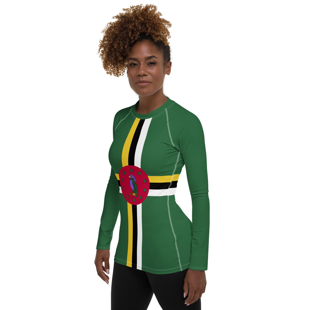 Dominica Flag Women's Rash Guard - Conscious Apparel Store