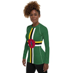 Dominica Flag Women's Rash Guard - Conscious Apparel Store