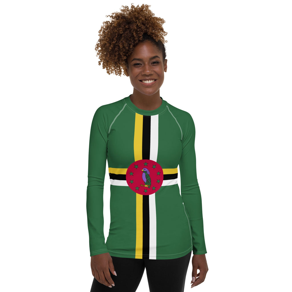 Dominica Flag Women's Rash Guard - Conscious Apparel Store