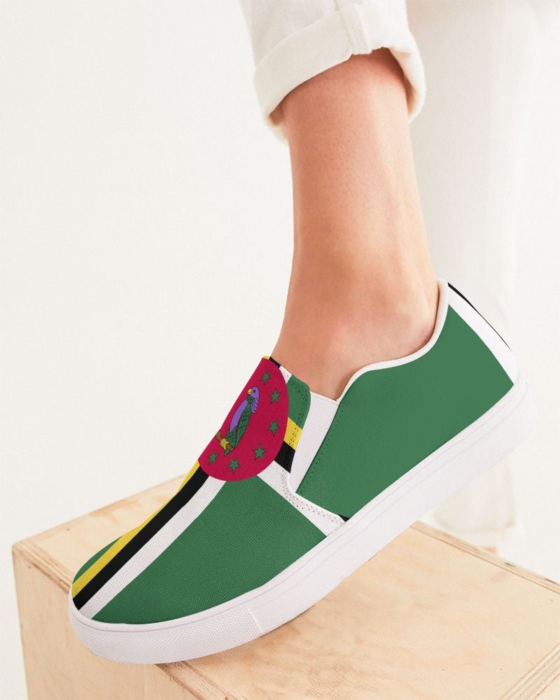 Dominica Flag Women's Slip-On Canvas Shoe - Conscious Apparel Store