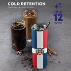 Dominican Republic Flag 20oz Tall Skinny Tumbler with Lid and Straw - Conscious Apparel Store