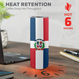 Dominican Republic Flag 20oz Tall Skinny Tumbler with Lid and Straw - Conscious Apparel Store