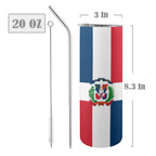 Dominican Republic Flag 20oz Tall Skinny Tumbler with Lid and Straw - Conscious Apparel Store