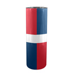 Dominican Republic Flag 20oz Tall Skinny Tumbler with Lid and Straw - Conscious Apparel Store